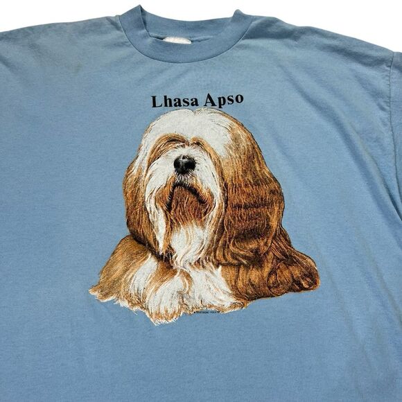 Vintage Lhasa Apso Tee Jay T-Shirt XXXL Single Stitch Blue Select T Dog Lover - Picture 3 of 10